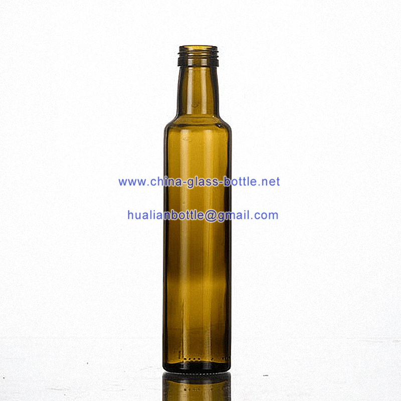 250ml antique green olive oil bottle