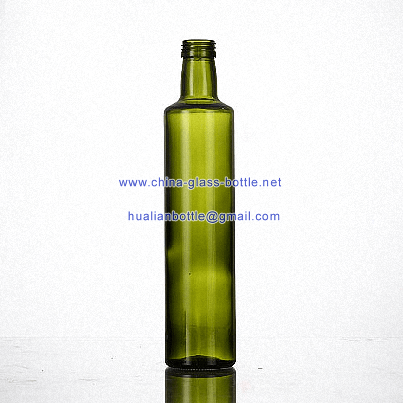 500ml round dark green mini olive oil bottle