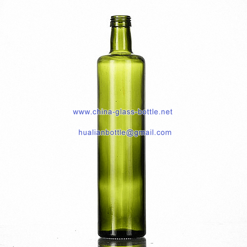 750ml round dark green olive oil pet bottle