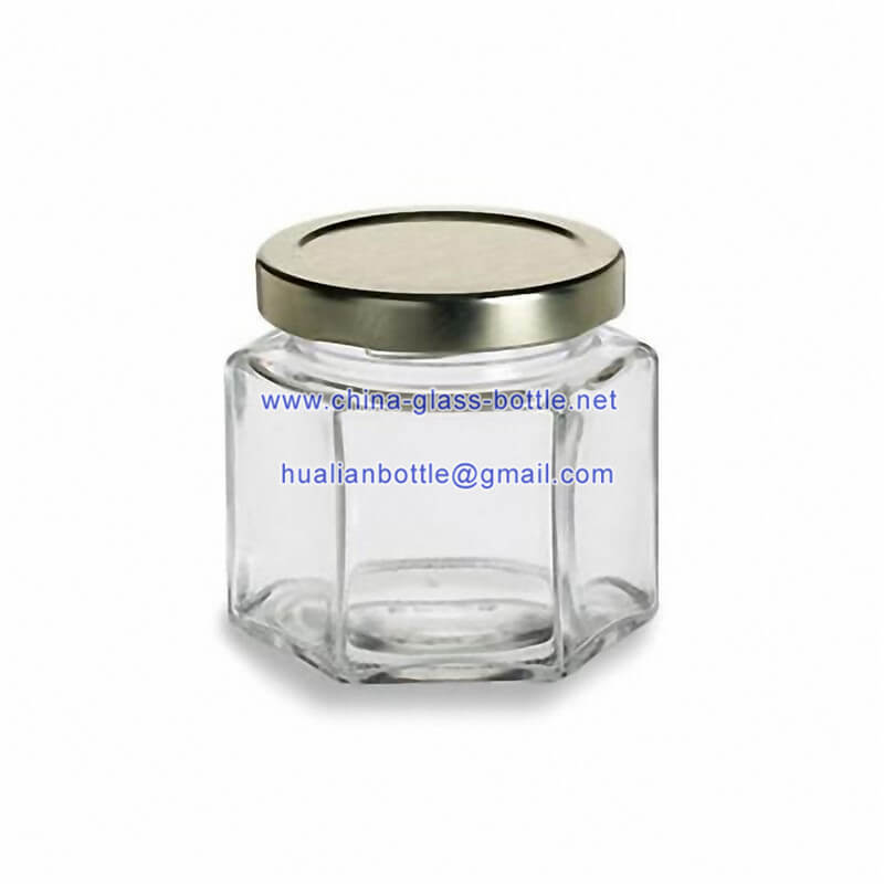 4oz hexagon glass jars