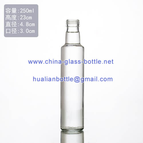 250ml round clear olive oil bottle dispenser