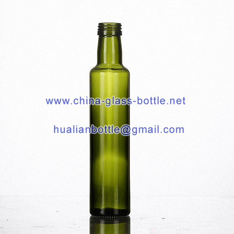 250ml dark green olive oil glass bottle