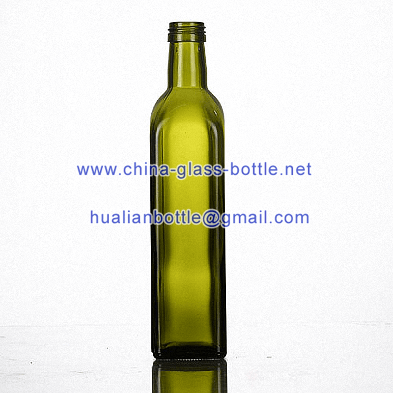 500ml square dark green olive oil bottle cap