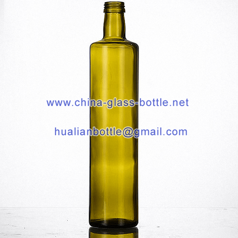 750ml round antique green empty bottle for olive oil
