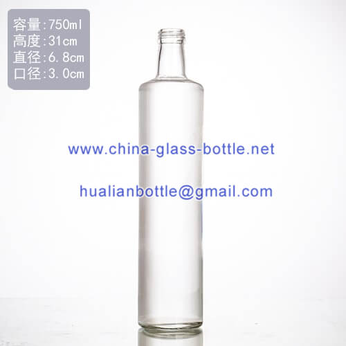 750ml round clear extra virgin olive oil bottle