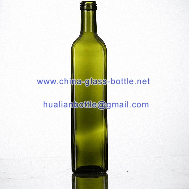 750ml square dark green glass bottle olive oil