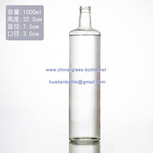 1000ml round clear olive oil bottle with pourer