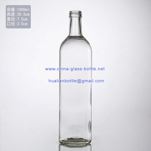 1000ml square clear olive oil bottle label