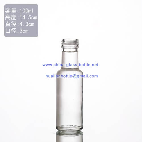 100ml round clear fancy olive oil bottle