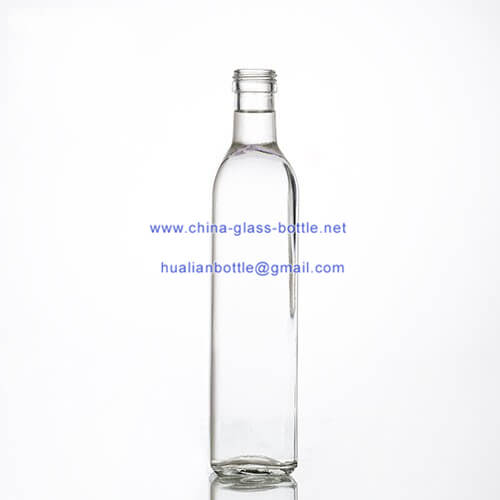 500ml square clear olive oil glass bottle