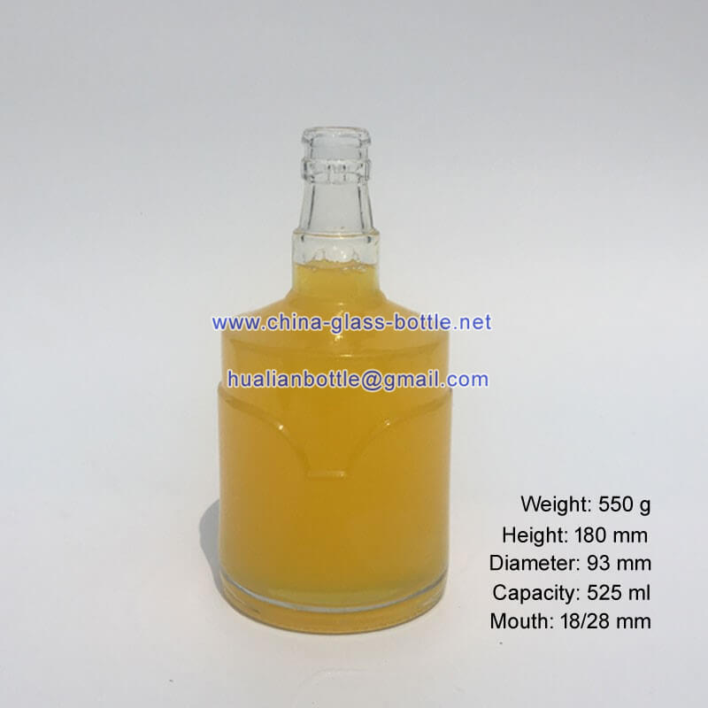 Glass alcohol bottle