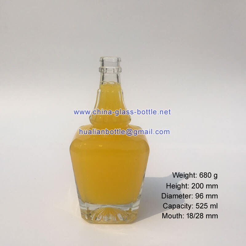 525ml glass vodka bottle