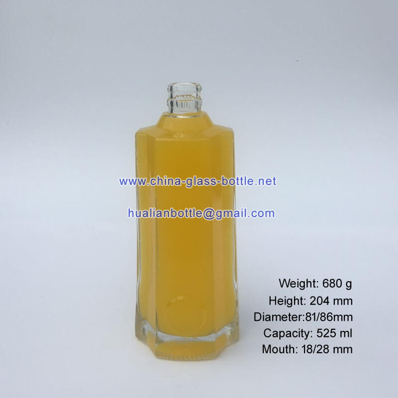 525ml vodka glass bottle