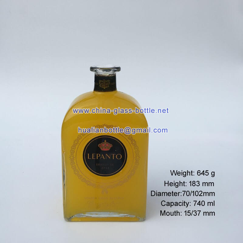 740ml glass liquor bottle
