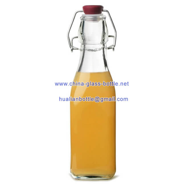 250ml square swing top bottles