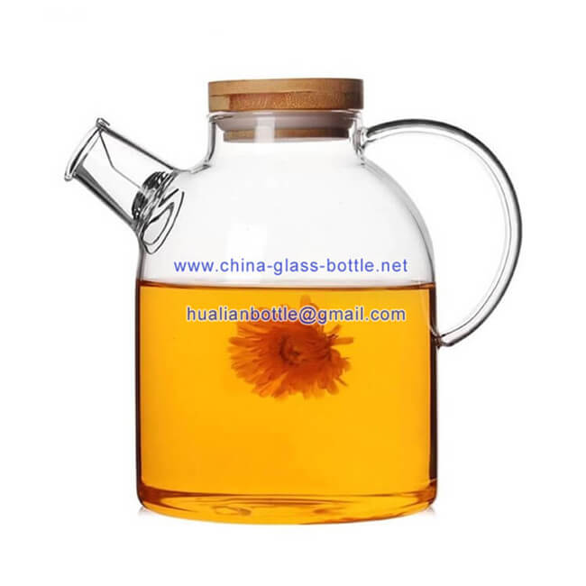 62oz glass teapot with bamboo lid