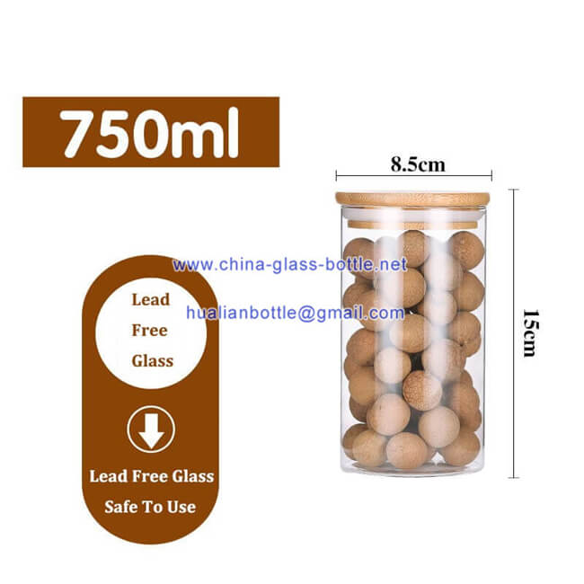 750ml glass storage jar