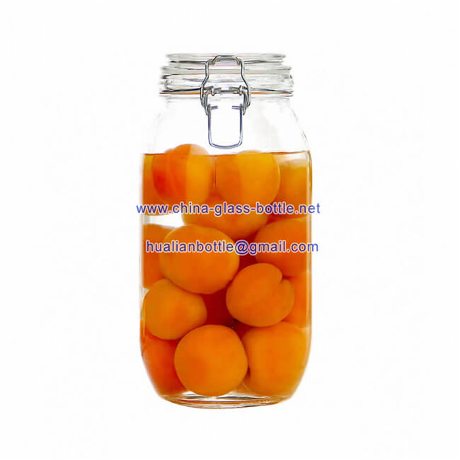 2000ml round glass storage jar