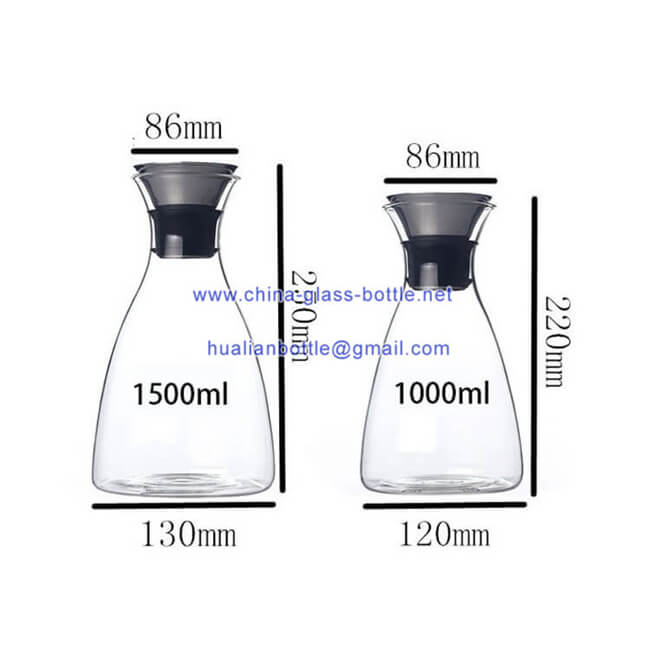 1500ml glass Drip-free Carafe
