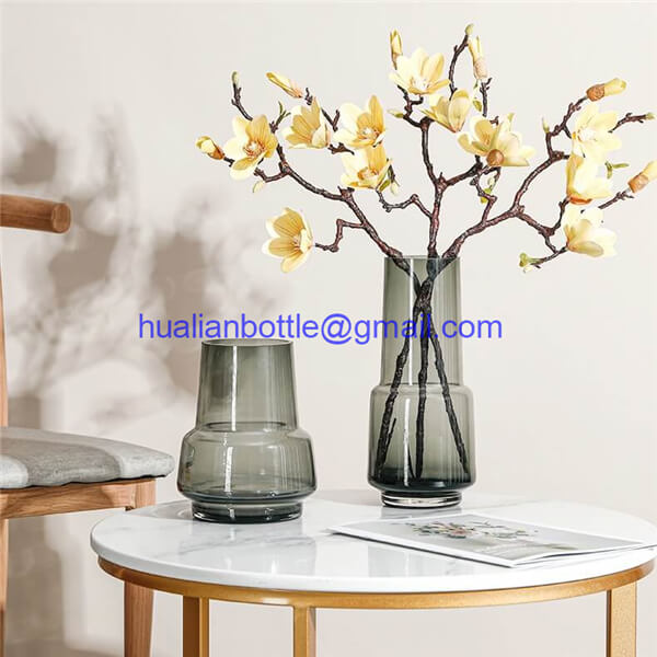 Color Hand Blown Clear Glass Vase