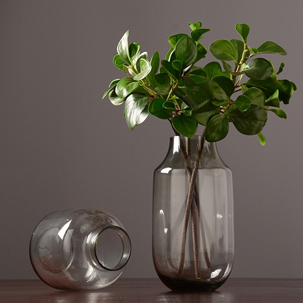 Blue transparent glass vase