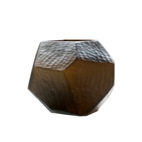 Thickened glass vase brown frosted