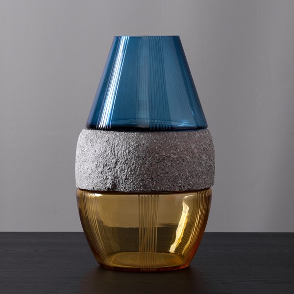 Creative Contrasting Color Glass Vase
