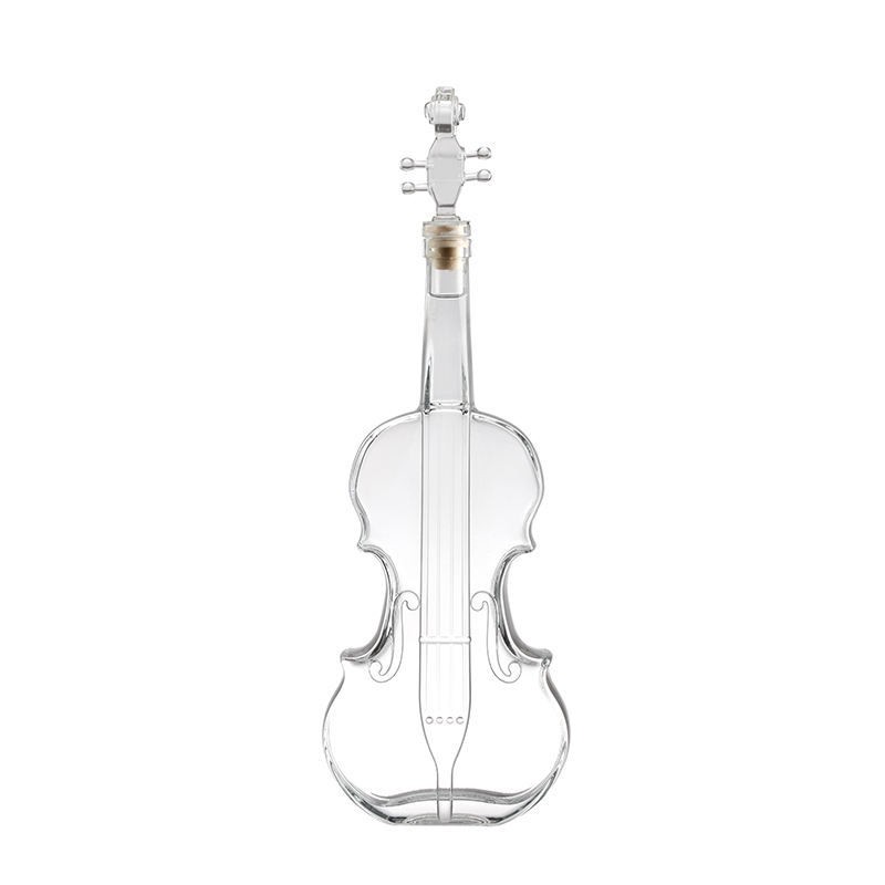 700ml Violin Shaped Clear Glass Liquor Bottle